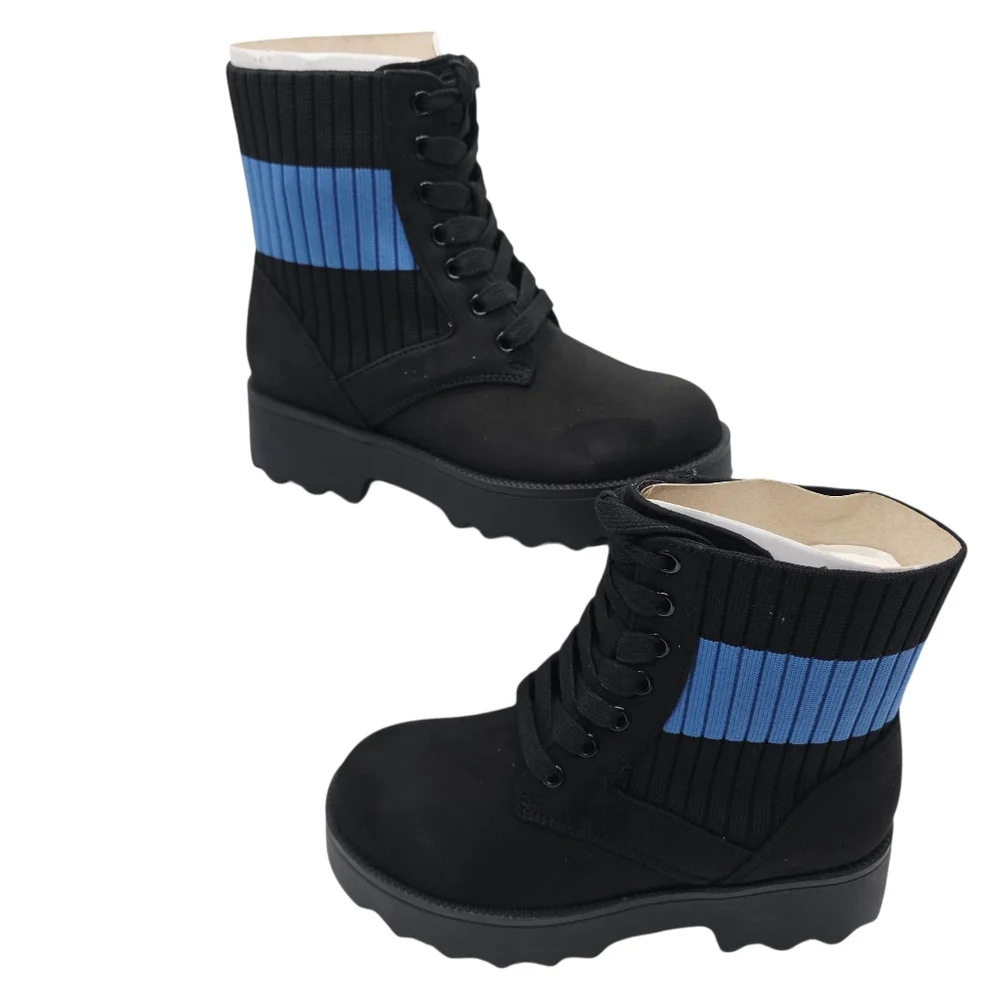 Aerosoles Sirie Chelsea Sweater Cuff Ankle Boots Black Girls Size 12 NEW